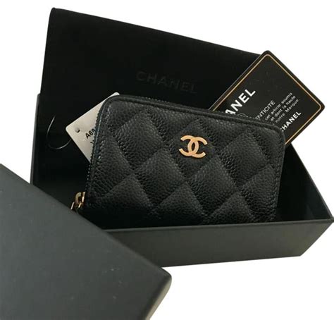 chanel leather card holder with phone|Chanel card holder zip around.